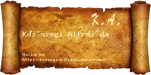 Kőszegi Alfréda névjegykártya